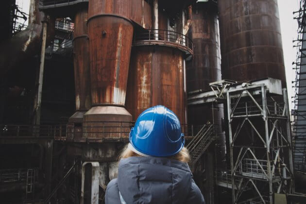 Photo of woman in hardhat