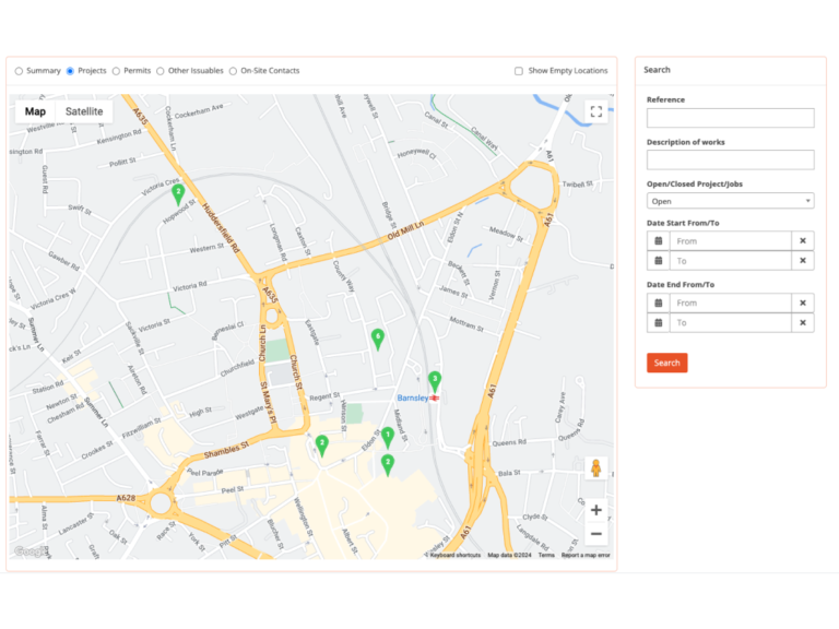 Verature project dashboard map