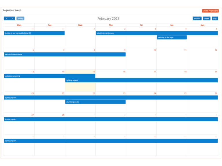 Verature project-calendar